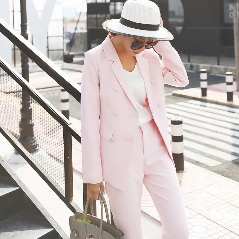 Новая осень модный костюм женский карьера пиджак и длинные участки темперамент