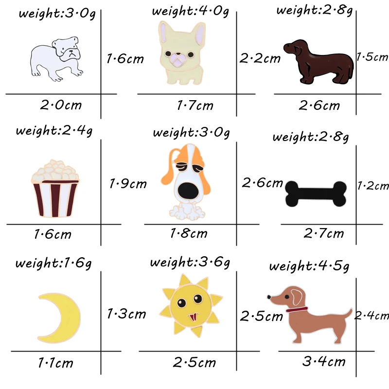 Мультяшная брошь булавка для женщин щенков собак костей солнца значок украшение