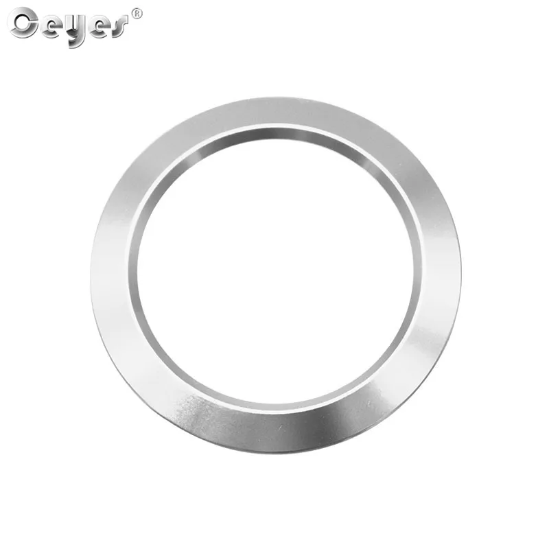 Silver Start Ring Ceyes, наклейки для стайлинга автомобилей, кнопка запуска двигателя, крышки, кольца зажигания, аксессуары, чехол для Ford Explorer Edge Mustang Fusion - Название цвета: Silver Start Ring