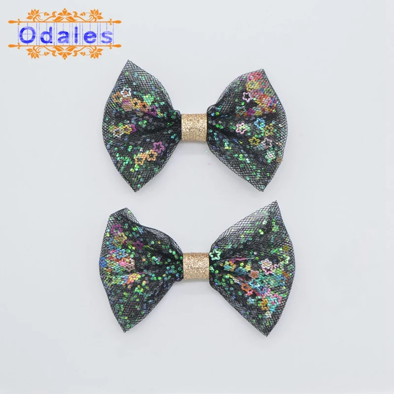 24 шт. блестящие аппликации в виде звездочек сетчатые шифоновые с бантом для