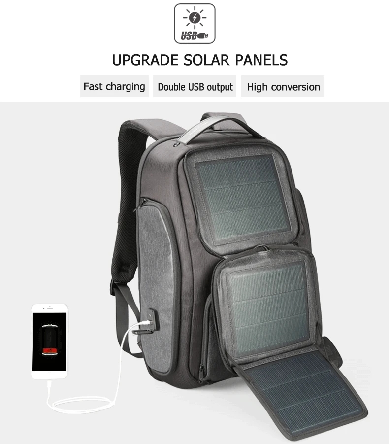 Kingsons, Новое поступление, солнечный, быстро заряжающийся рюкзак для мужчин, USB, 15,6 дюймов, сумки для ноутбука, ранец, бизнес, рюкзаки для путешествий, Mochila