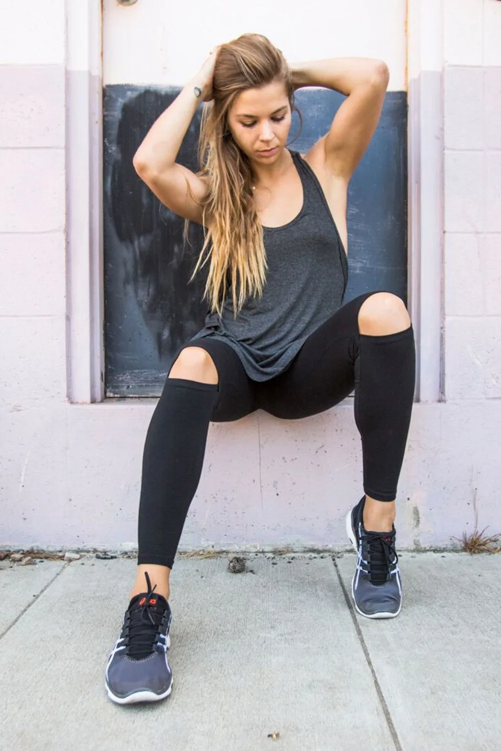 Для женщин колено открытие штаны для йоги Running Фитнес Спортивные Компрессионные