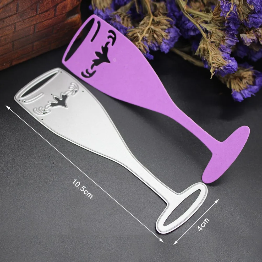 Cup Glass Metal Cutting Dies Scrapbooking Embossing Cut Stencils Xmas DIY Cards | Дом и сад