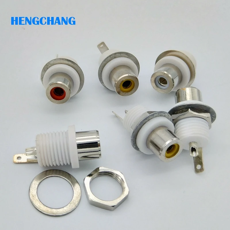 6 шт./лот Панель Крепление никель латунь RCA гнездовой разъем аудио усилитель шасси