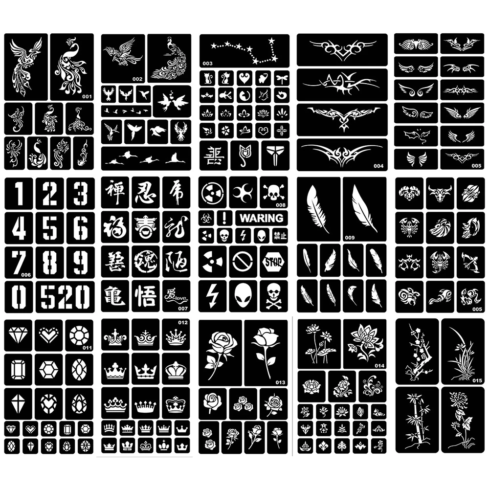 Цветочная наклейка с птицами 1 шт. поддельные женские и мужские DIY хна для Боди