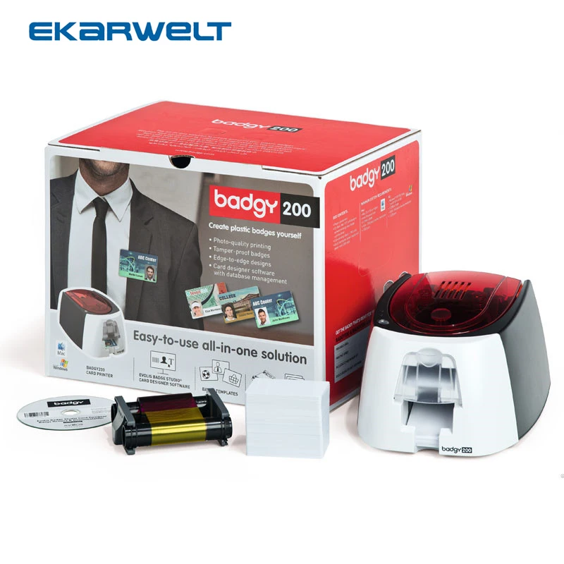 Карточный принтер Evolis Badgy200 односторонняя печать edge to 260x300 dpi USB2.0|Принтеры| |