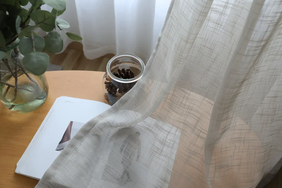 grey tulle Пасторальное дерево сетка вышитые занавески Сетки Хлопчатобумажная линия Свадьба спальня торговый центр салон французские оконные шторы Марля WP067C - Цвет: grey tulle