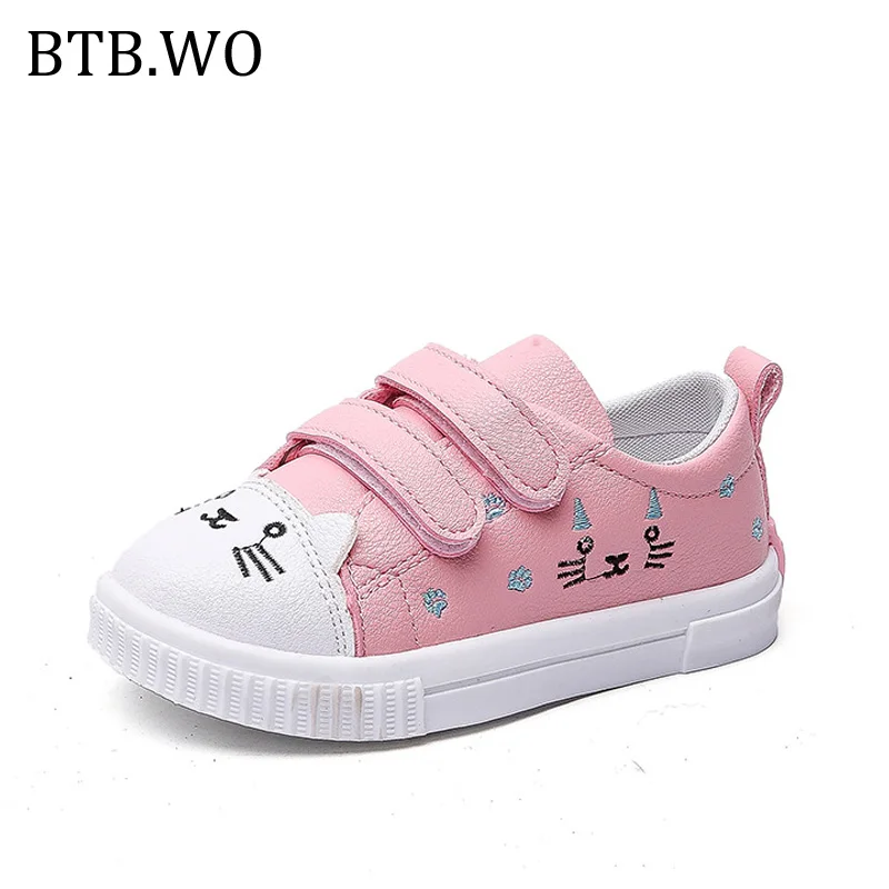 Детская обувь 2018 весна осень мальчиков Повседневное кроссовки кот Девушки