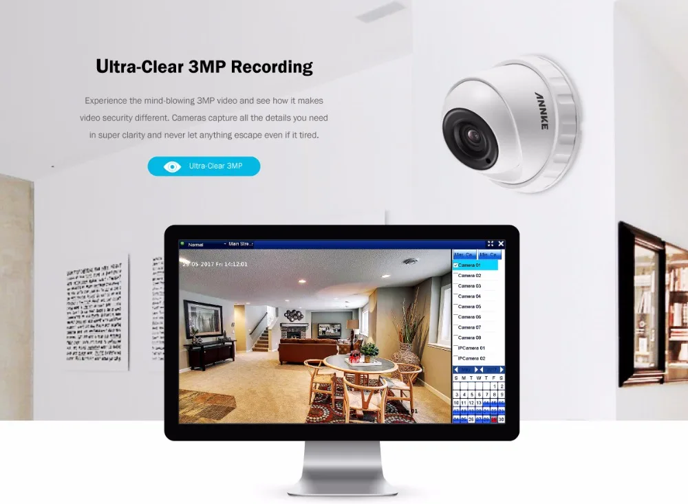 ANNKE 8CH 3MP 5в1 CCTV DVR HD 4 шт. 2048*1536 3MP TVI камера безопасности наружная купольная камера домашняя система видеонаблюдения комплект