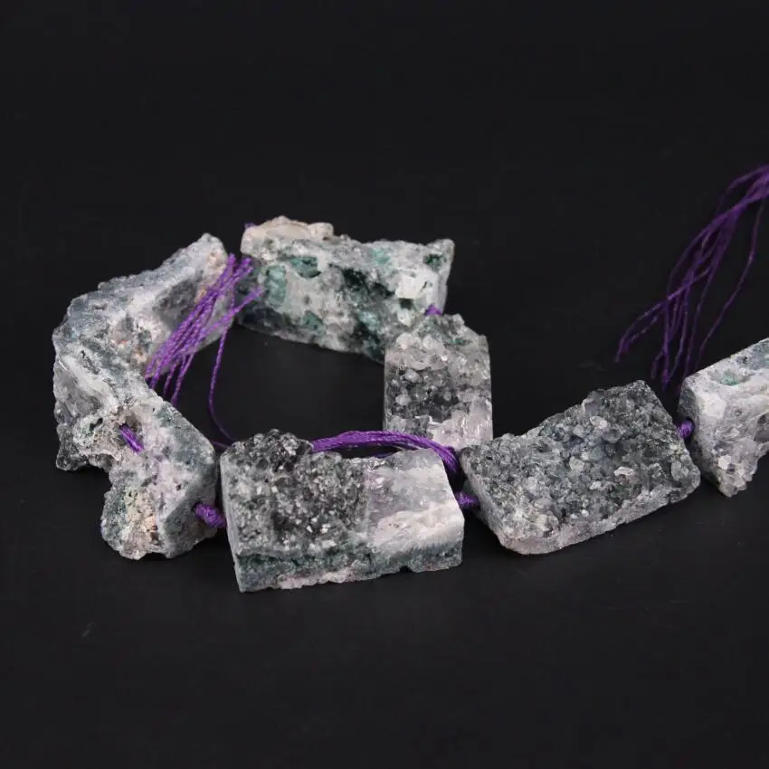 15 5 &quot/нитка большой натуральный зеленый аметист кварц Жеода друга прямоугольные