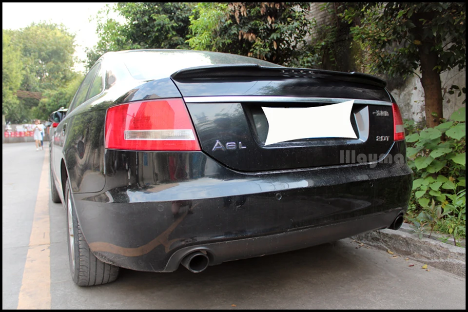 V Стиль углеродного волокна задний багажник спойлер для Audi A6 C6 Sedan 2005-2011 год автомобиля спойлер крыло(не подходит Sline s6 rs6