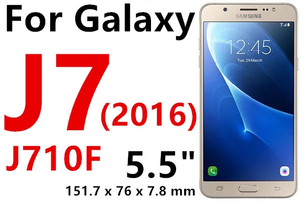 J7 2016 J710F Закаленное Стекло Экран протектор для samsung Galaxy Grand Prime G531H J1 J2 J3 J5 J7 Prime S3 S4 S5 Neo S6 A5 A3 чехол - Цвет: J7 2016 J710F