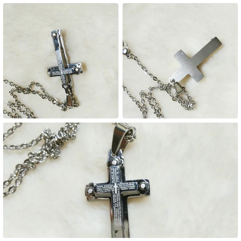 ELSEMODE христианская Библия молитвенная Подвеска Ожерелье для женщин нержавеющая