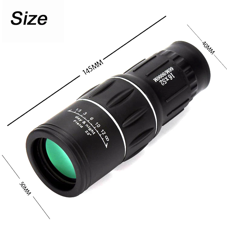 16X52 Upgrade Telescope HD Monocular Handheld Scope for Outdoor Hiking with Universal Smart Phone Holder and Tripod Watch Soccer
