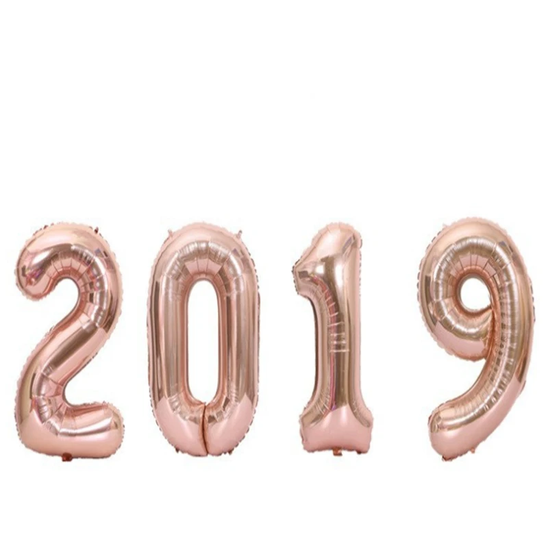 100 шт./лот 40 дюймов 0-9 Красочные фольгированные цифры-шары украшение на день