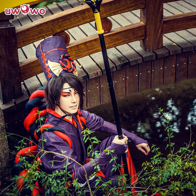UWOWO Onmyoji косплэй Жнец Черный Meikai No Yakujin атласное кимоно Uwowo черный красный костюм |
