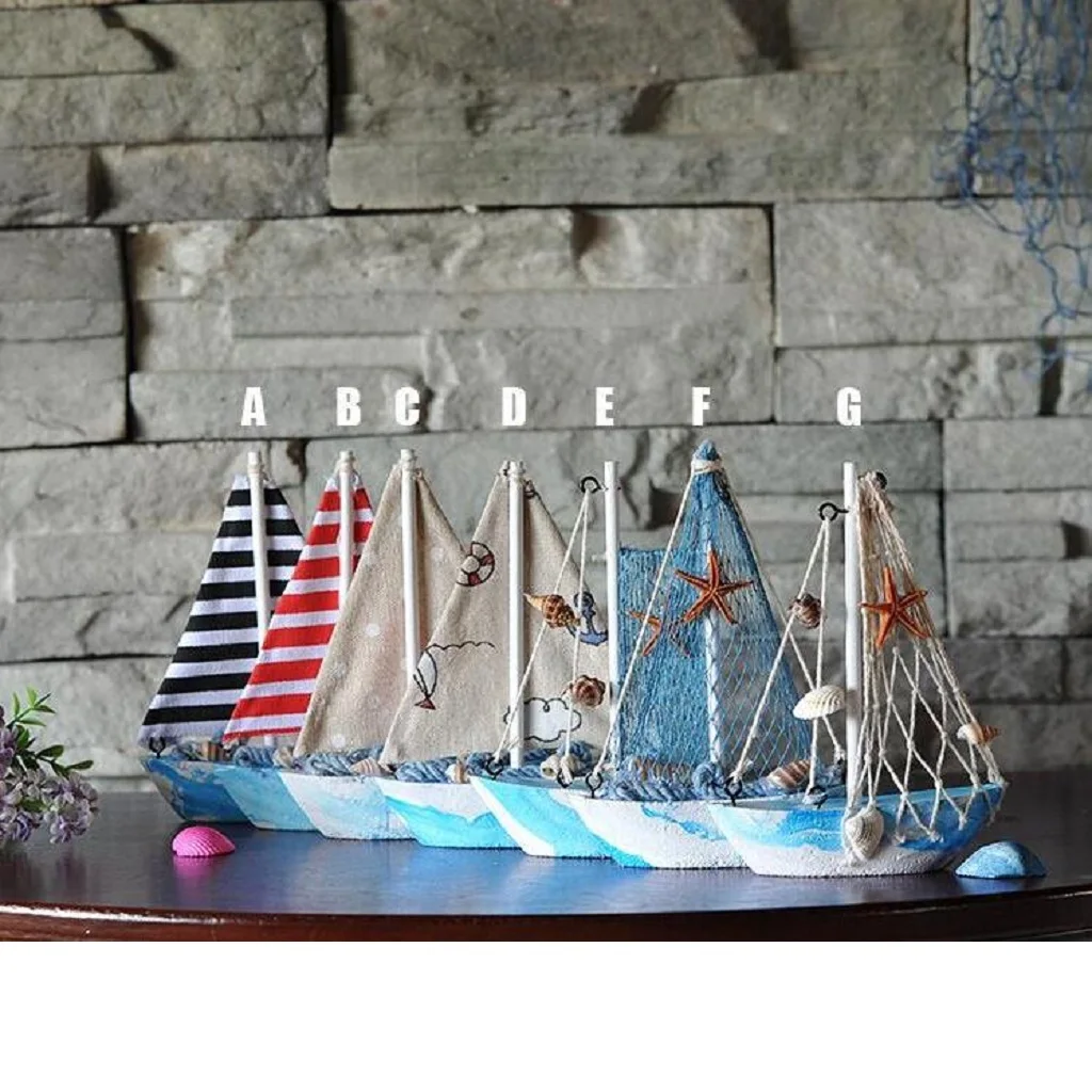 2 шт. декоративная деревянная для дома Парусник модель ручной работы Винтаж