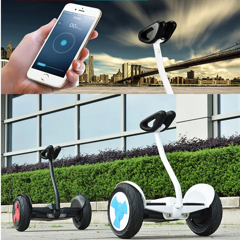 Ховерборд 10 дюймов Bluetooth Электрический скейтборд на руле Smart 2 колеса Самостоятельного Баланса стоящий скутер giroskuter