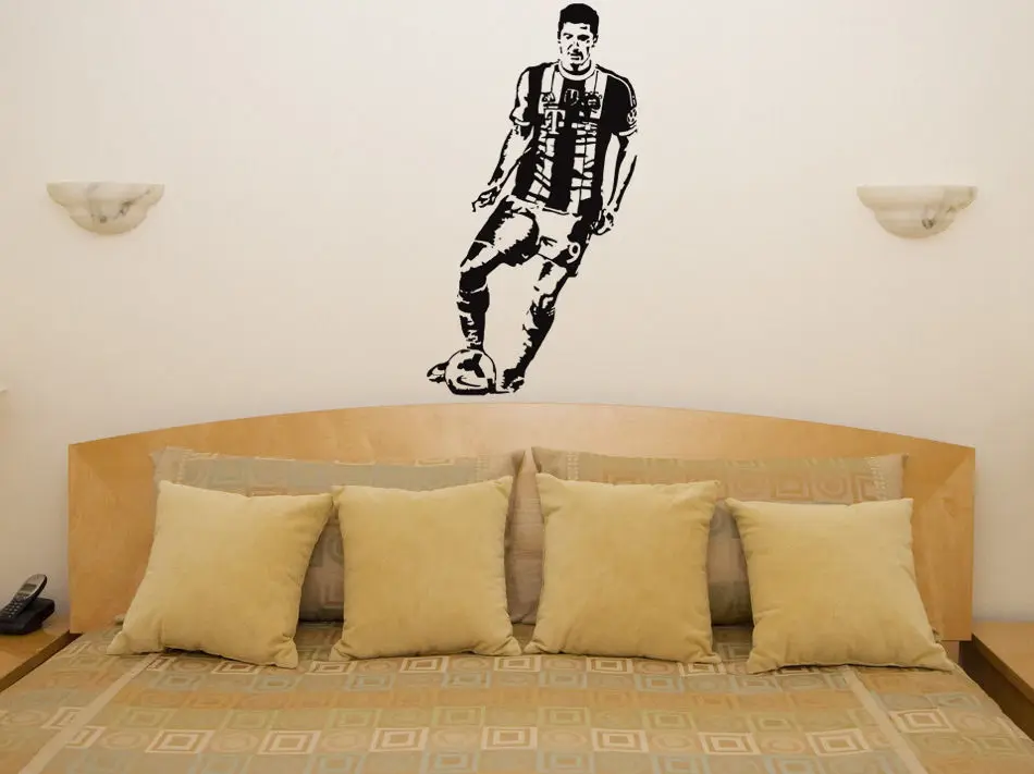 Роберт Левандовски Футбол плеер Наклейка Wall Art Стикеры Бесплатная доставка|wall art
