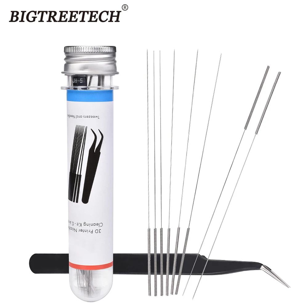 

Nozzle Cleaning Needle Kit 0.4MM Drill Bit Tweezer Cleaner Needle Hotend For Reprap MK8 MK10 V6 V5 3D Printer Parts Nozzle