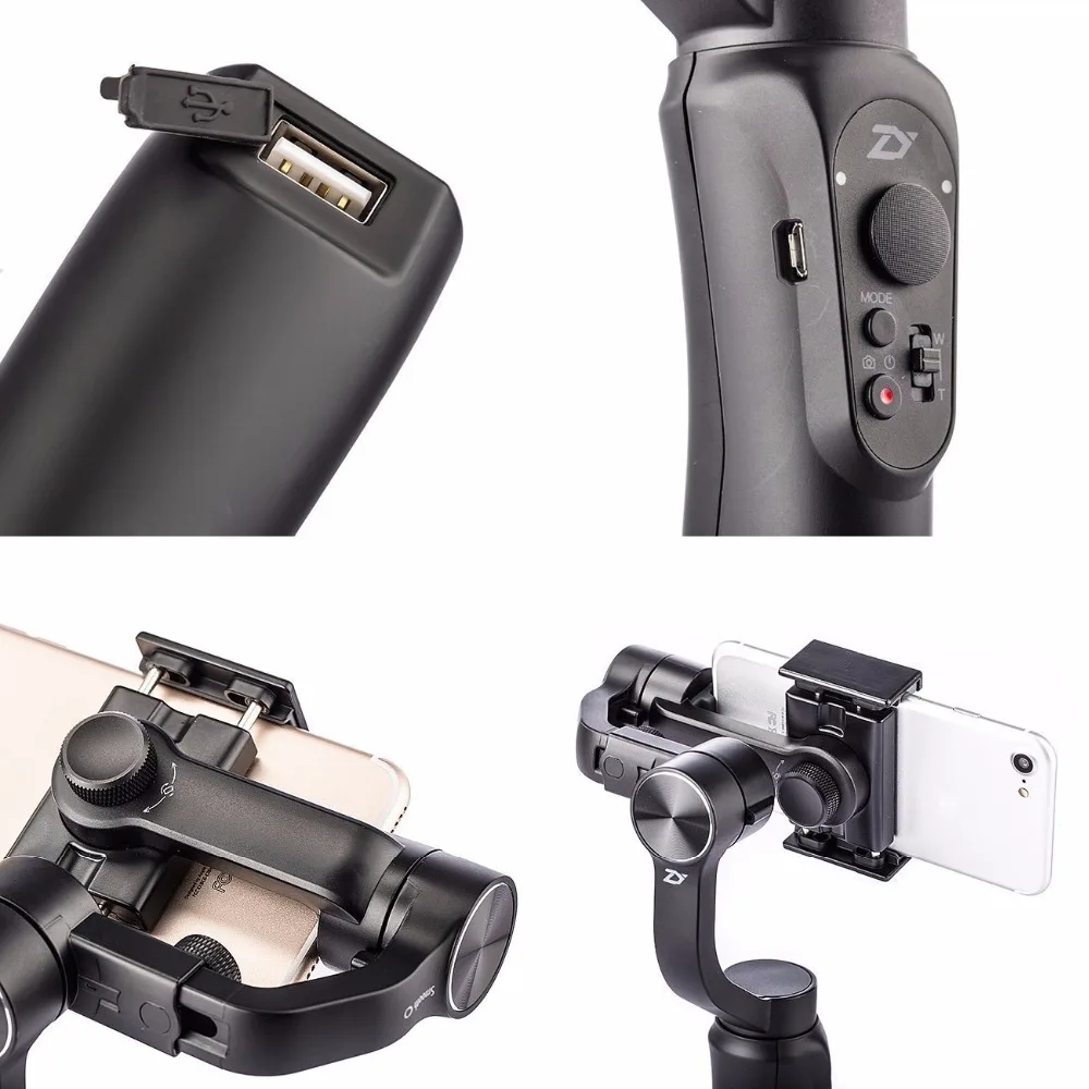 Zhiyun Smooth q 3-осевой ручной шарнирный стабилизатор для камеры Gopro и Беспроводной пульт дистанционного управления для смартфона iPhone, samsung, huawei, Gopro Hero 6/5/4