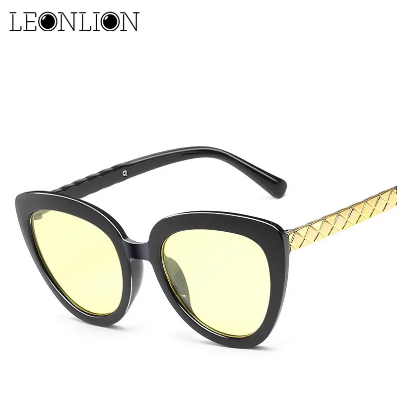 LeonLion 2018 океан карамельный цвет Солнцезащитные очки женские Cateye роскошные