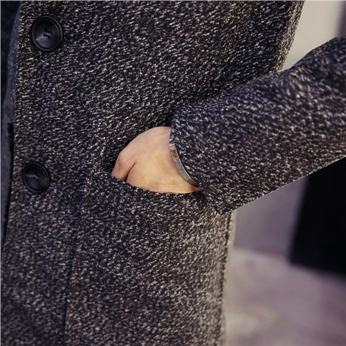 2018 Новый весна осень мужские зимние куртки шерстяные бленды бушлат Мужская