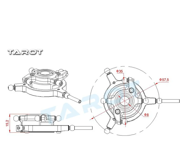 Таро 380 металлический поперечный сиденье группа Swashplate TL380A6 для серии RC вертолетов