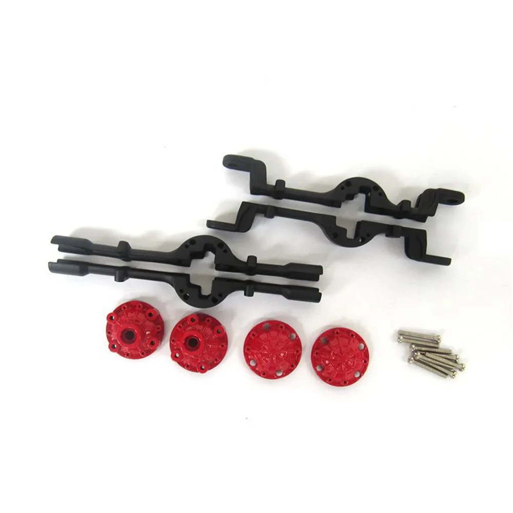 Black Red 1set Metal Front and Rear Axle Housing For WPL B1 B14 B16 B24 B36 C24 C14 Universal Military Truck RC Car Spare Upgrade Parts - Цвет: Black Red