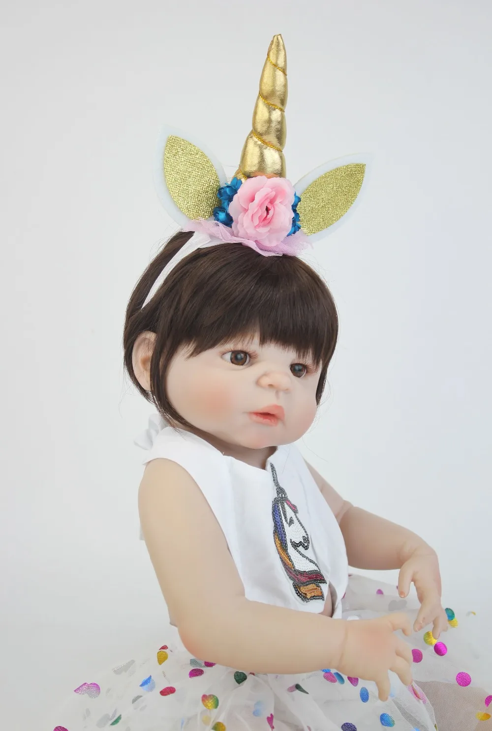 55 см полный Силиконовый Reborn Baby Doll игрушка мягкая виниловая новорожденная