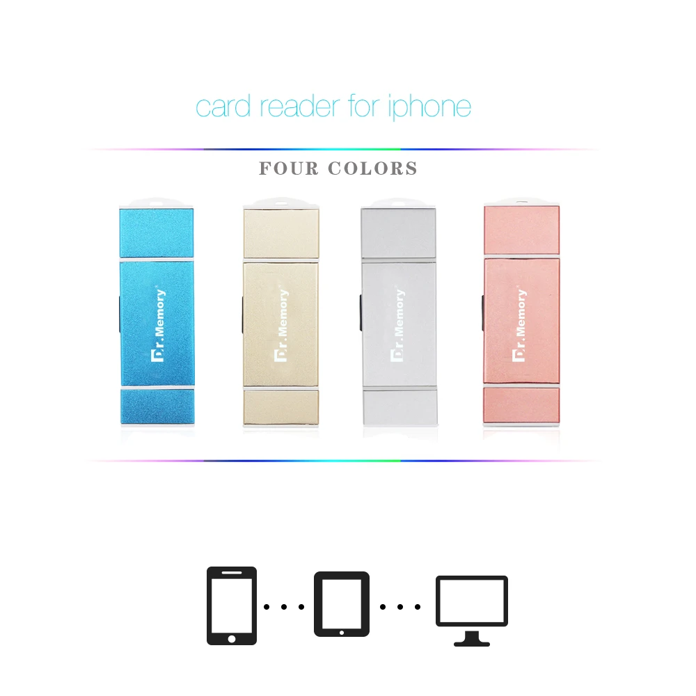 Картридер Dr.Memory 3 в 1 Lightning/Micro USB/USB 2 0 для iphone 6s 7 plus металлический Android OTG Micro SD|adapt