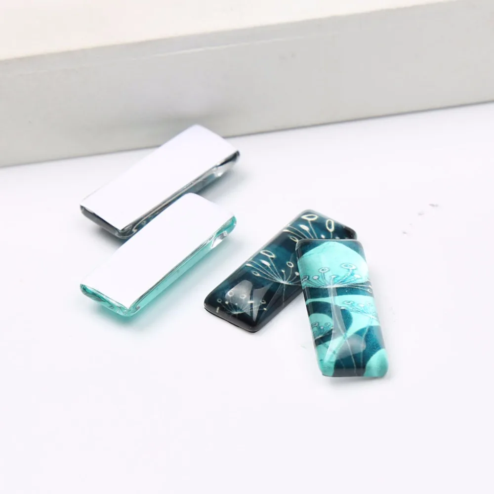20 шт. квадратный стеклянный кабошон 10 х25 мм|rectangle glass cabochon|glass cabochonglass cameos |