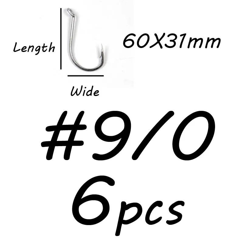 Size 9l0 6pcs Острая Нержавеющая Сталь Осьминог крючок морской рыбы Крючки морской рыбалки терминал снасти 1/0 2/0 4/0 6/0 8/0 10/0 - Цвет: Size 9l0 6pcs