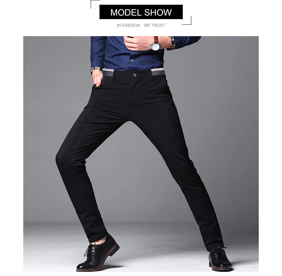 NIGRITY Brand Men Pants Casual Mens Business Male Trousers Classics Mid weight Straight Full Length Fashion breathing Pant 28-38