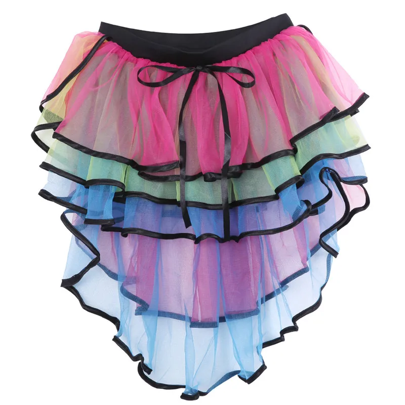 Хит женский летний сексуальный костюм юбка пачка радужная мода высокая