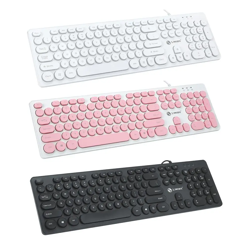 Горячая Распродажа стиль ретро Панк клавиатура с круглым Keycap USB Проводная