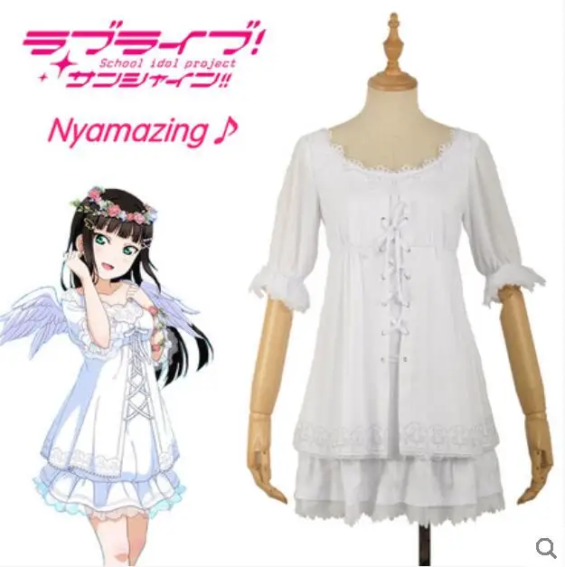Аниме LoveLive!Sunshine! Косплей косплей день Хэллоуина Cos Aqours Kurosawa женский ангел без