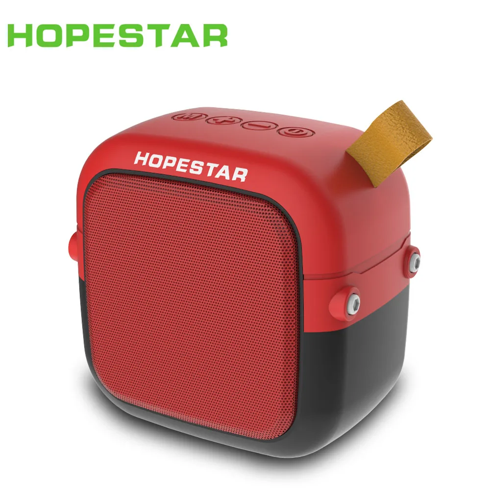Red HOPESTAR T5 Мини Портативный беспроводной bluetooth динамик открытый стерео музыка сабвуфер бас водонепроницаемый Колонка звуковая коробка FM радио TF - Цвет: Red