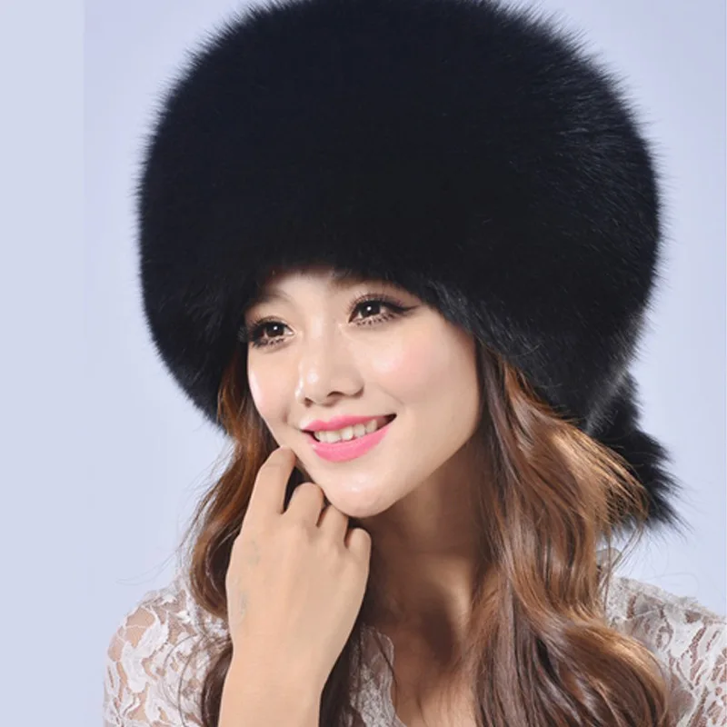 Зимняя Новинка имитация искусственного лисьего меха шапка с куполом теплая Lei Feng