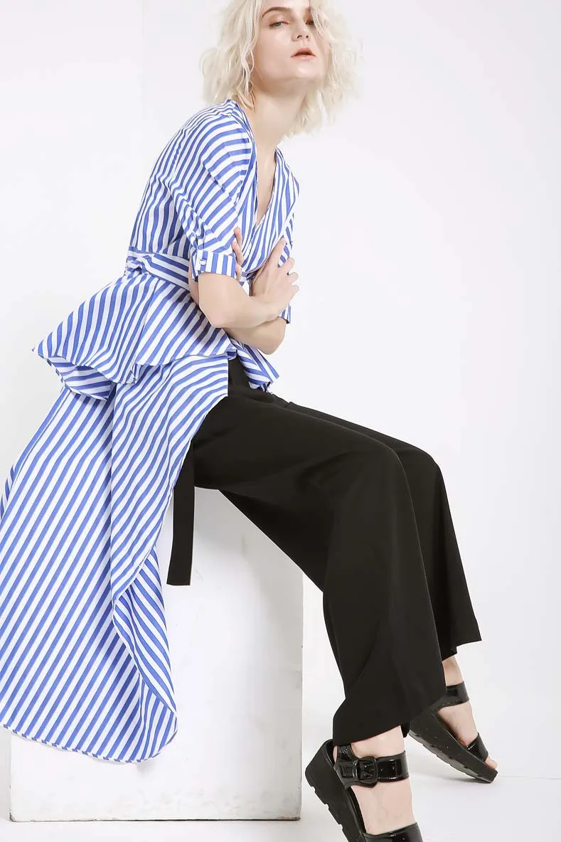 Summer Dress Real Vestido Longo Ukraine 2019 New Striped Half Sleeve Appliques Mid-calf Natural V-neck Women S-l | Женская одежда