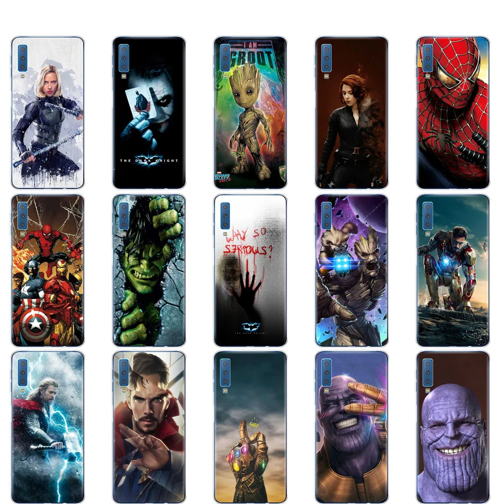 Чехол для Samsung Galaxy A50 A60 A10 A30 A40 A70 50 A9 A7 с принтами "Marvel", "Мстители", с супер-Героем капитан с принтом «Железный человек», танос