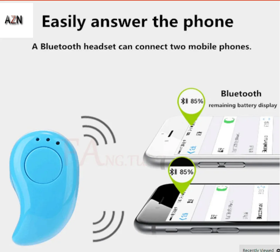 AZN S530 Mini Wireless Bluetooth Earphone in ear Sports with Mic Earbuds Handsfree Headset Earphones Earpiece for iPhone 7 | Электроника