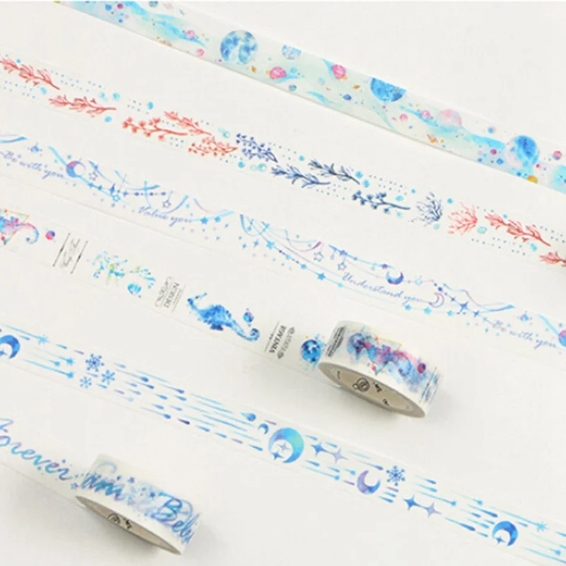 Бумажная лента с рисунком морского звездного неба Кита Сказочная Маскировочная