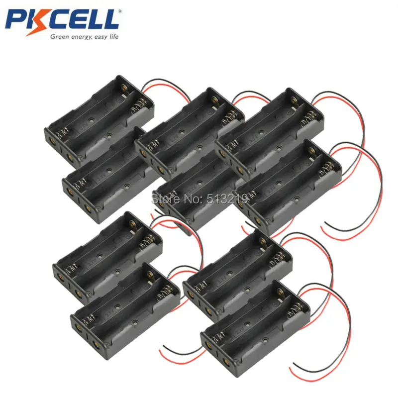 PKCELL 10 шт. 2x18650 3 7 в чехол для аккумулятора с проводными выводами|3.7v battery|case casecase with