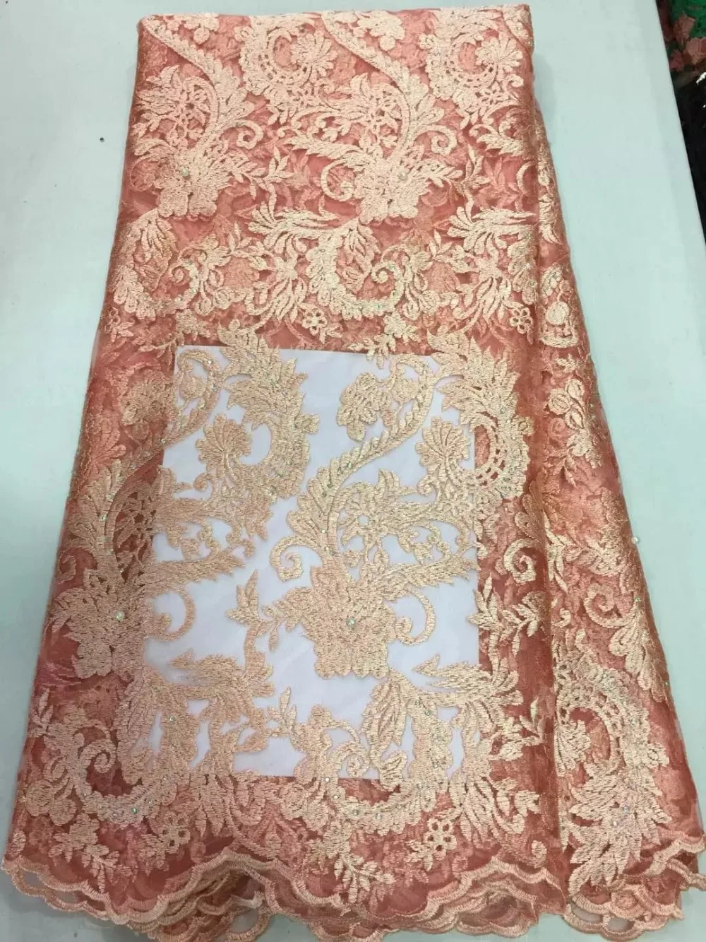 Высокое качество африканская тюль кружевной ткани с камнями красивый