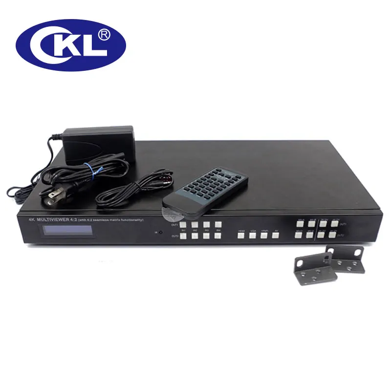 CKL MV4H2 высококачественный 4x2 бесшовный HDMI VGA YPbPr AV Matrix Switch Spliter Combo 1U Rack|switch vga|vga hdmi