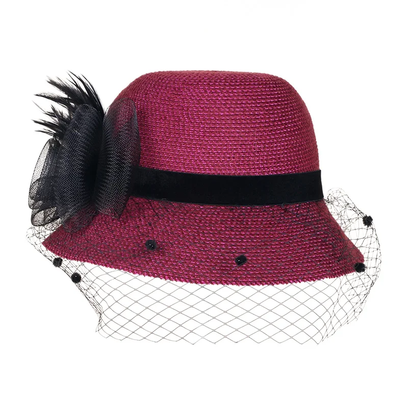 Женская Соломенная шляпка FS Шляпка-Колокол из фетра с короткими полями и