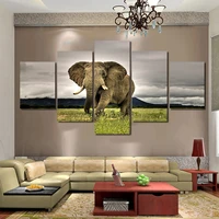 animal elephant poster hot sell modern painting wall art picture paint on canvas print 5 pieces popular