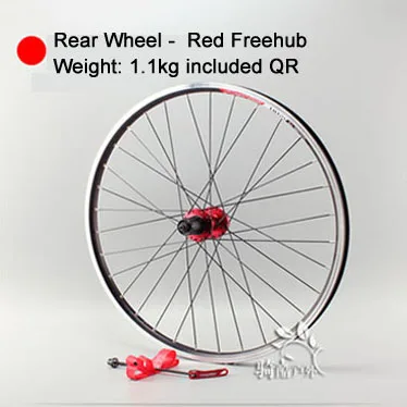 Rear Wheel Red Blk MTB Wheelset 26er передние колеса велосипеда задние колеса для кассета свободного хода диск и V тормоз 32 отверстия для 26*1,25-2,1 шин - Цвет: Rear Wheel Red Blk