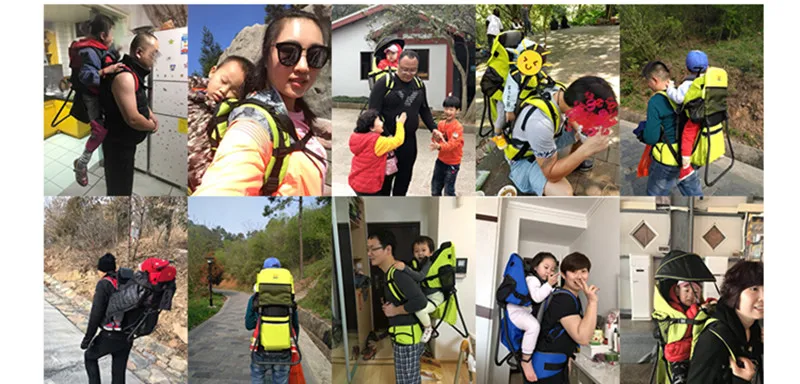 Foldable Baby Travel carrier Waterproof Baby Toddlr Hiking Backpack Outdoor Mountaineering Shade Carrier-Original Frame Chair